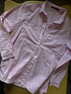 Zara button pastel pink shirt